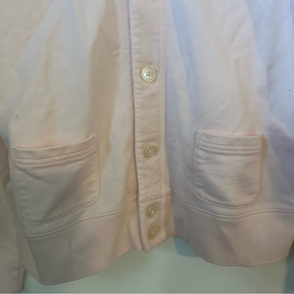Ralph Lauren Light Pink Blazer Style Sweatshirt with Pockets. Size L - Picture 2 of 4